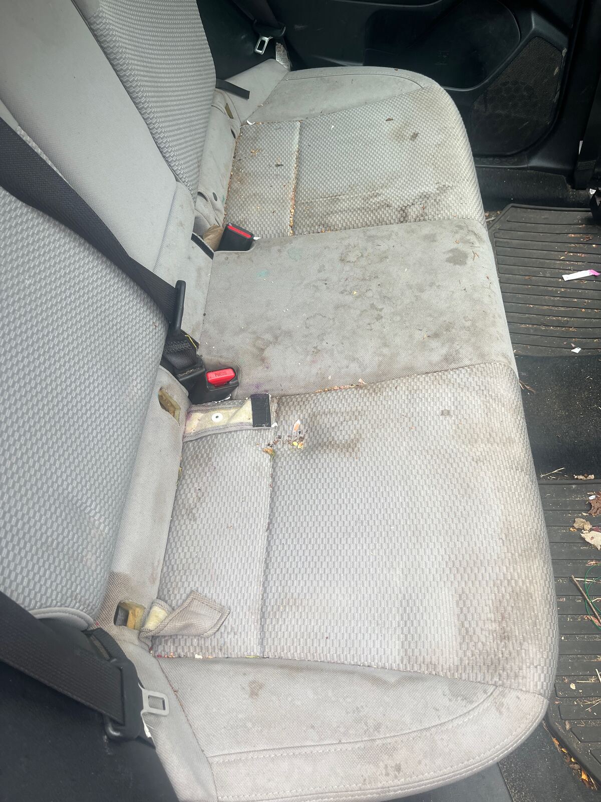 Stained seats before detailing